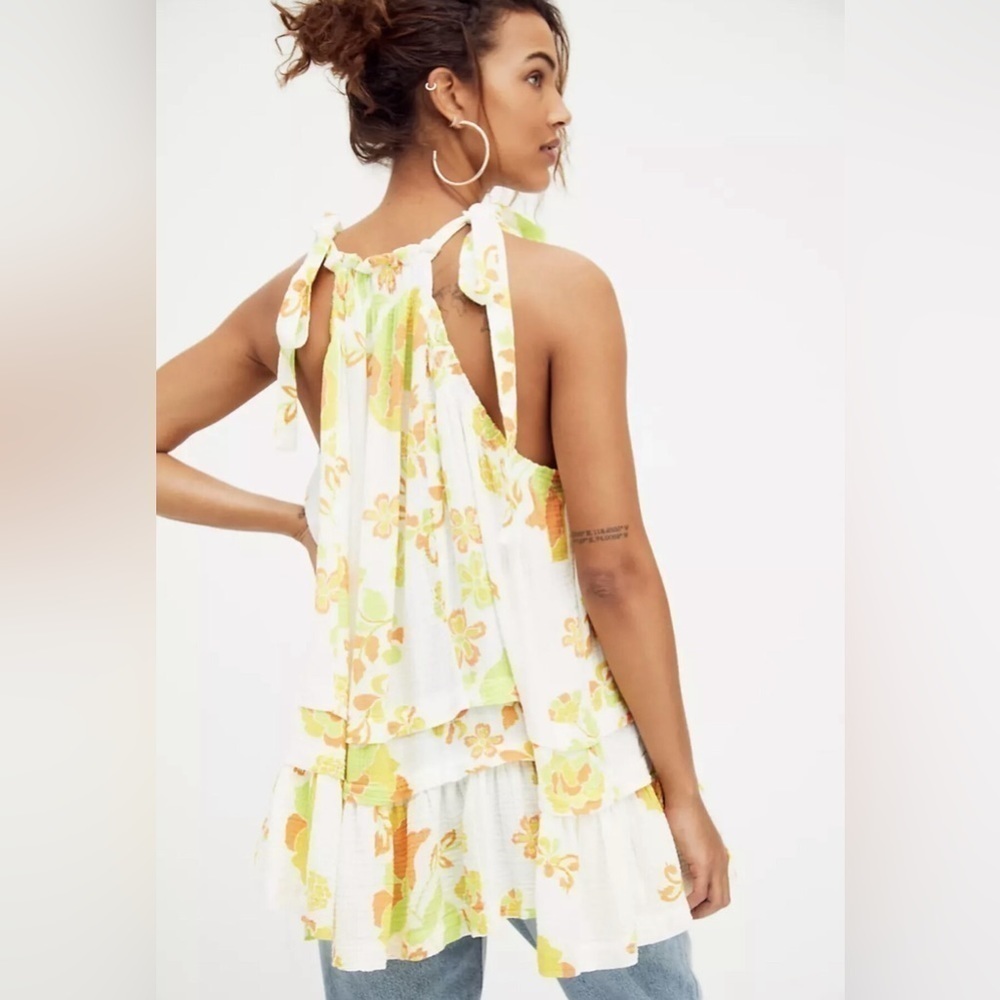 Free People Fleur Printed Tunic Mini Dress in Retro Combo Sz. Small - Picture 4 of 13